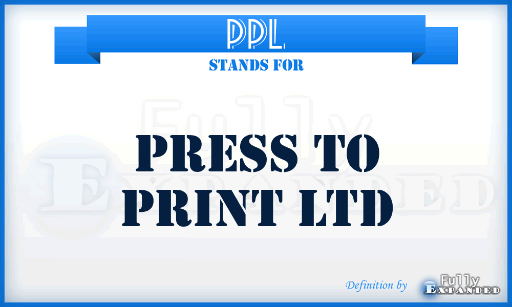 PPL - Press to Print Ltd