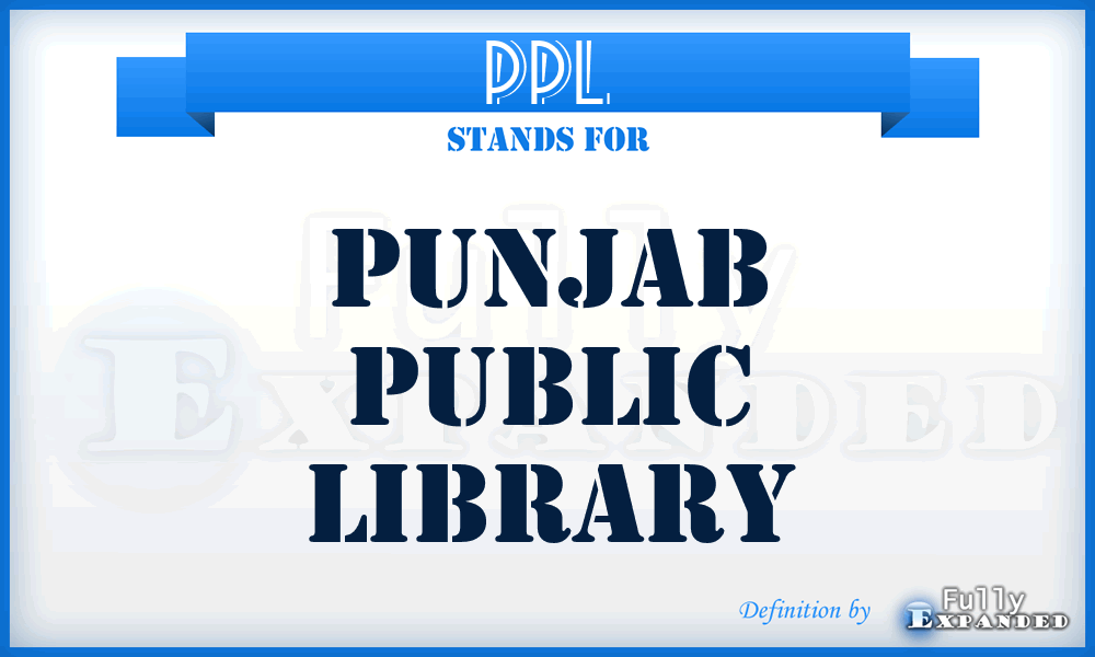 PPL - Punjab Public Library