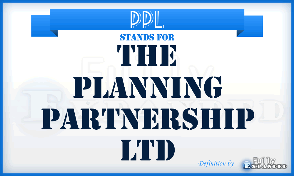PPL - The Planning Partnership Ltd
