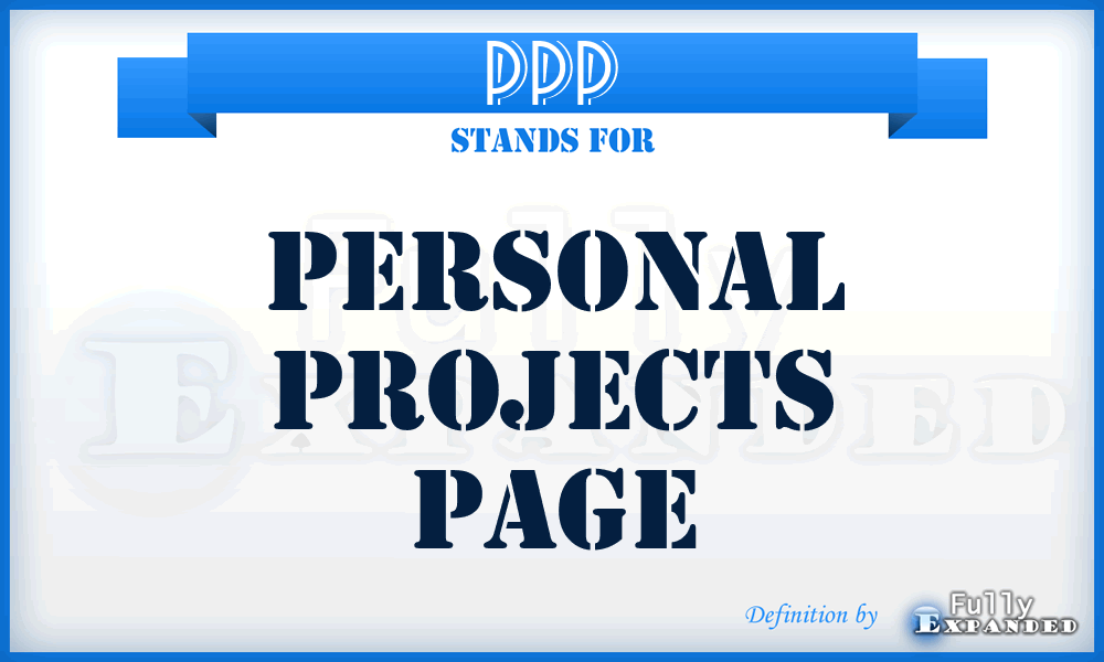 PPP - Personal Projects Page