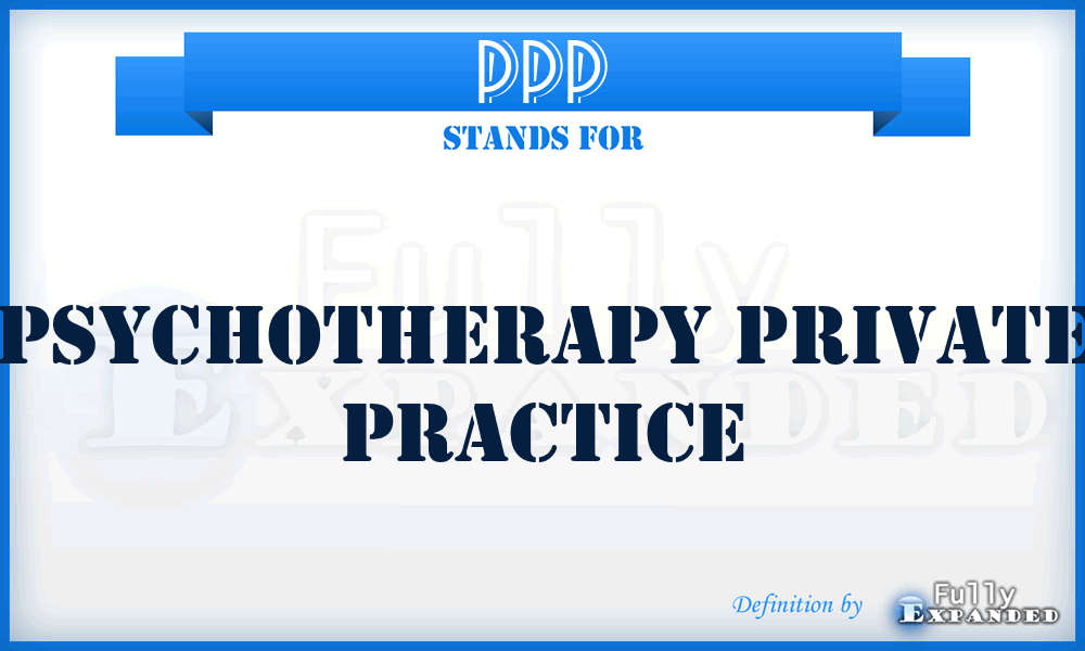 PPP - Psychotherapy Private Practice
