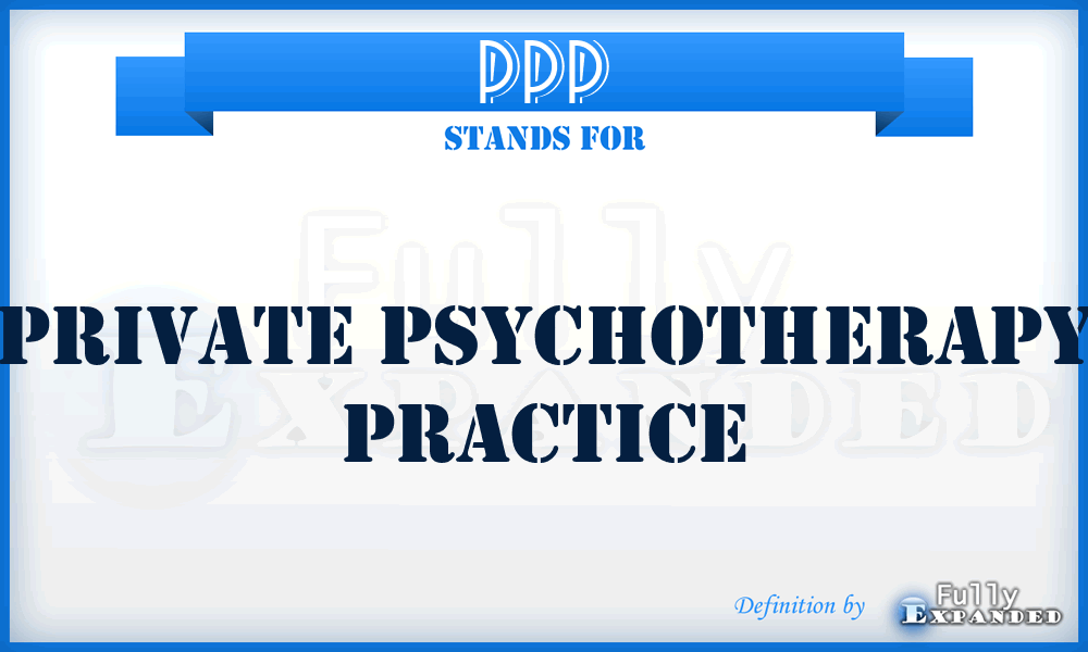 PPP - Private Psychotherapy Practice