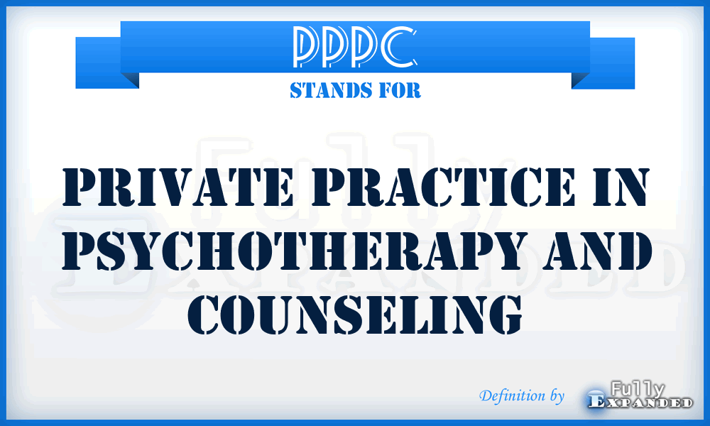 PPPC - Private Practice in Psychotherapy and Counseling