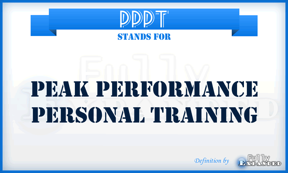 PPPT - Peak Performance Personal Training