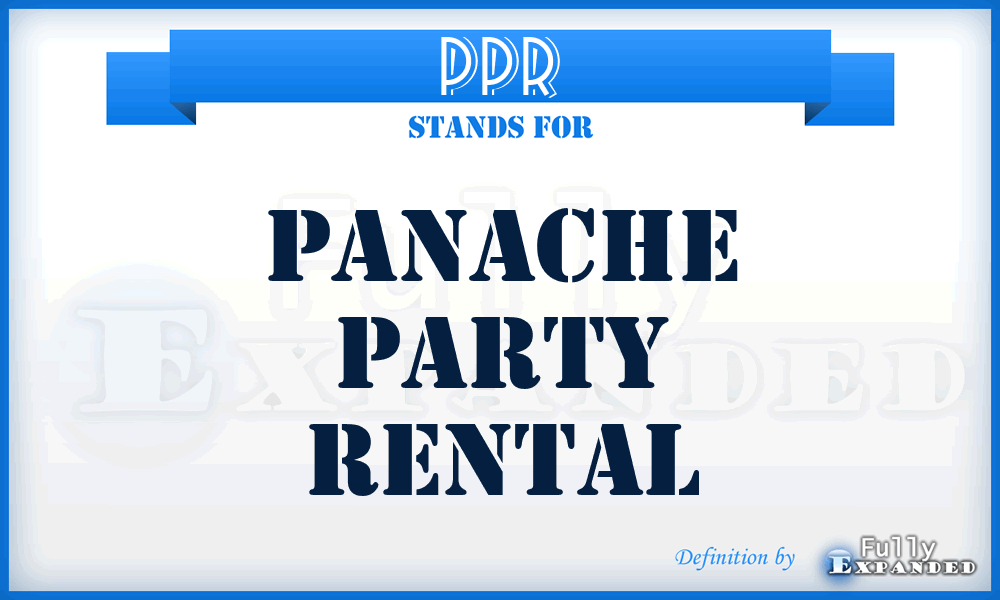 PPR - Panache Party Rental