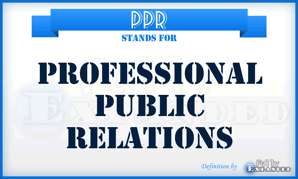 PPR - Professional Public Relations