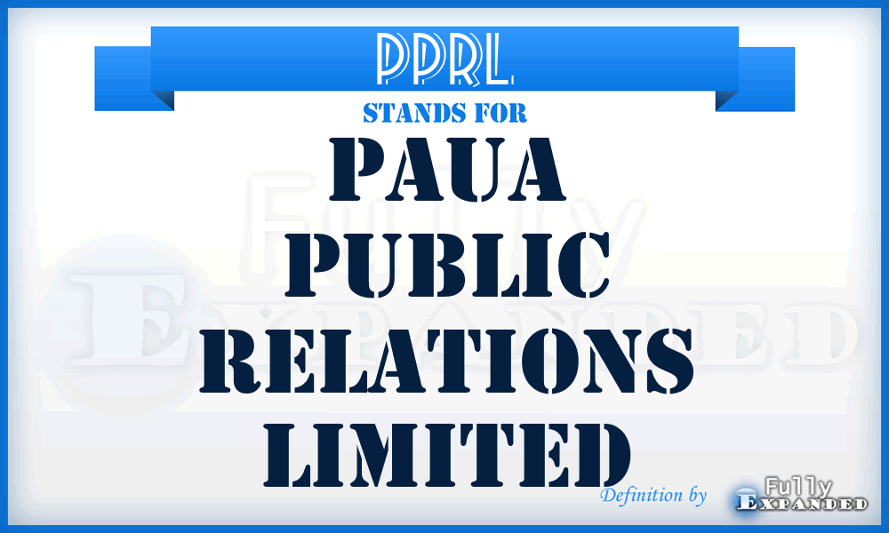 PPRL - Paua Public Relations Limited