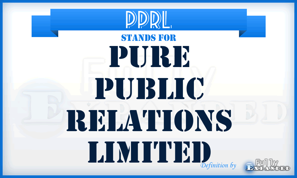 PPRL - Pure Public Relations Limited