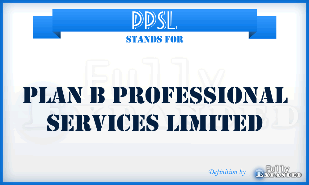 PPSL - Plan b Professional Services Limited