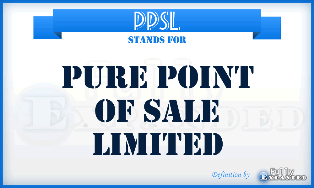 PPSL - Pure Point of Sale Limited
