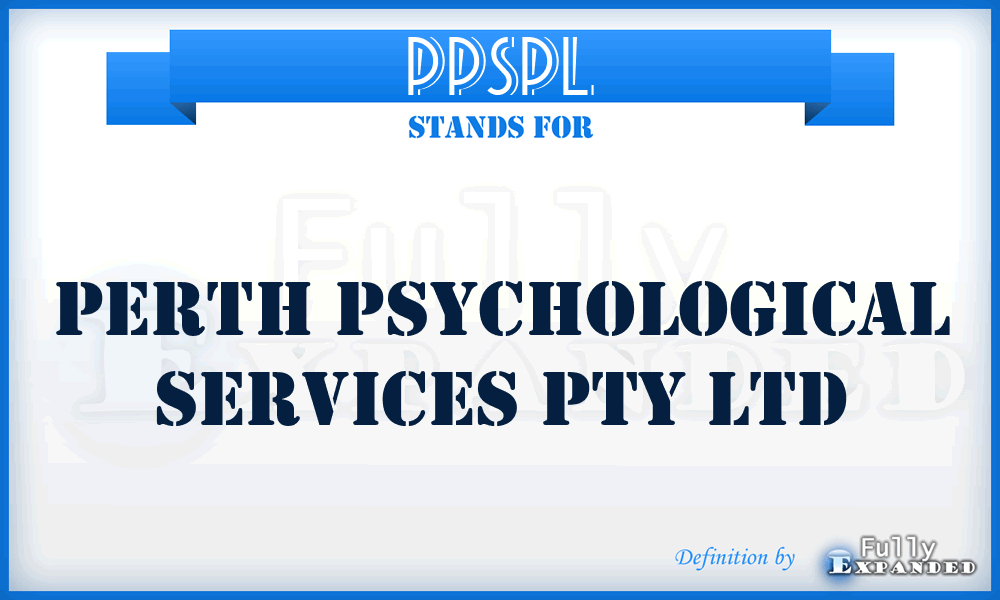 PPSPL - Perth Psychological Services Pty Ltd