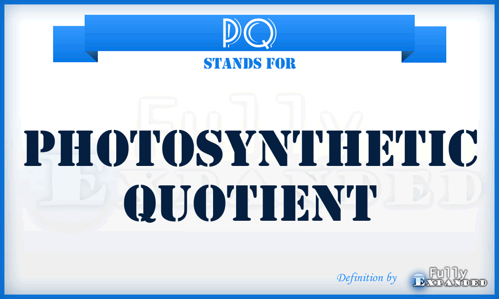 PQ - Photosynthetic Quotient