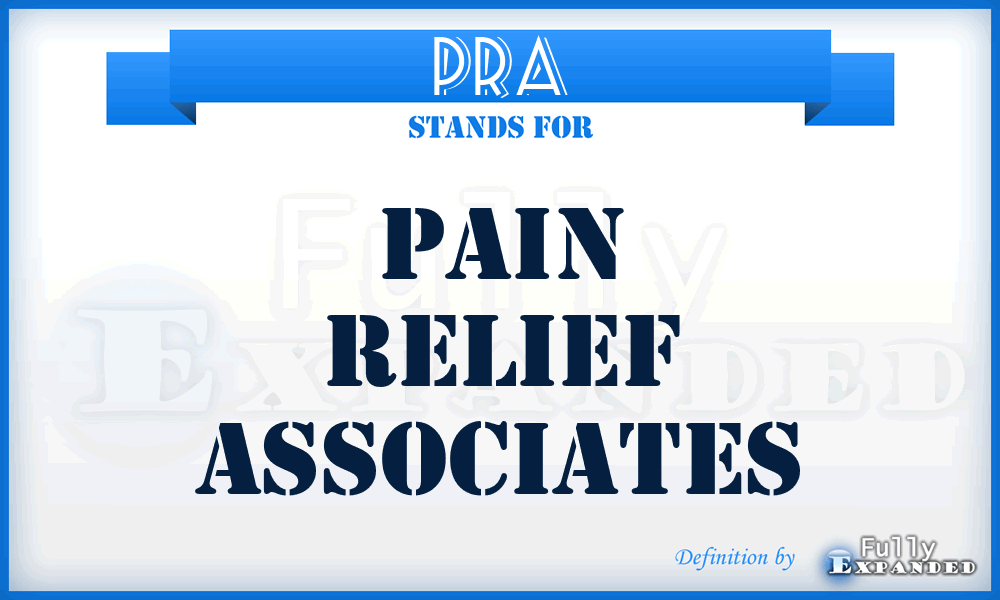 PRA - Pain Relief Associates