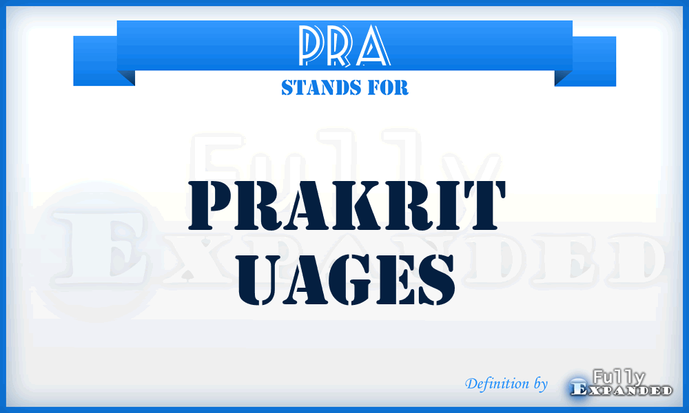 PRA - Prakrit uages