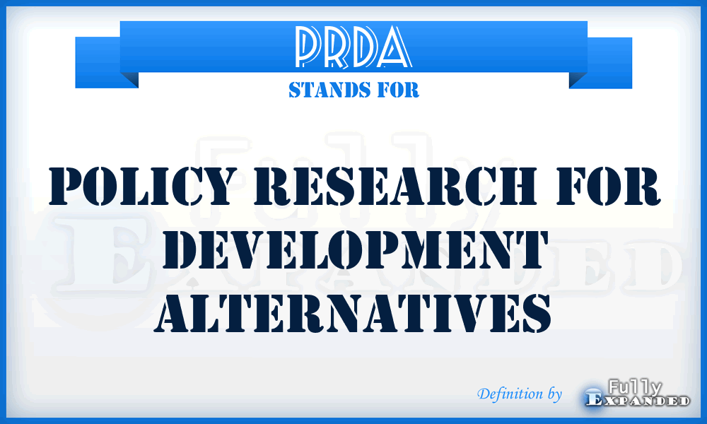 PRDA - Policy Research for Development Alternatives