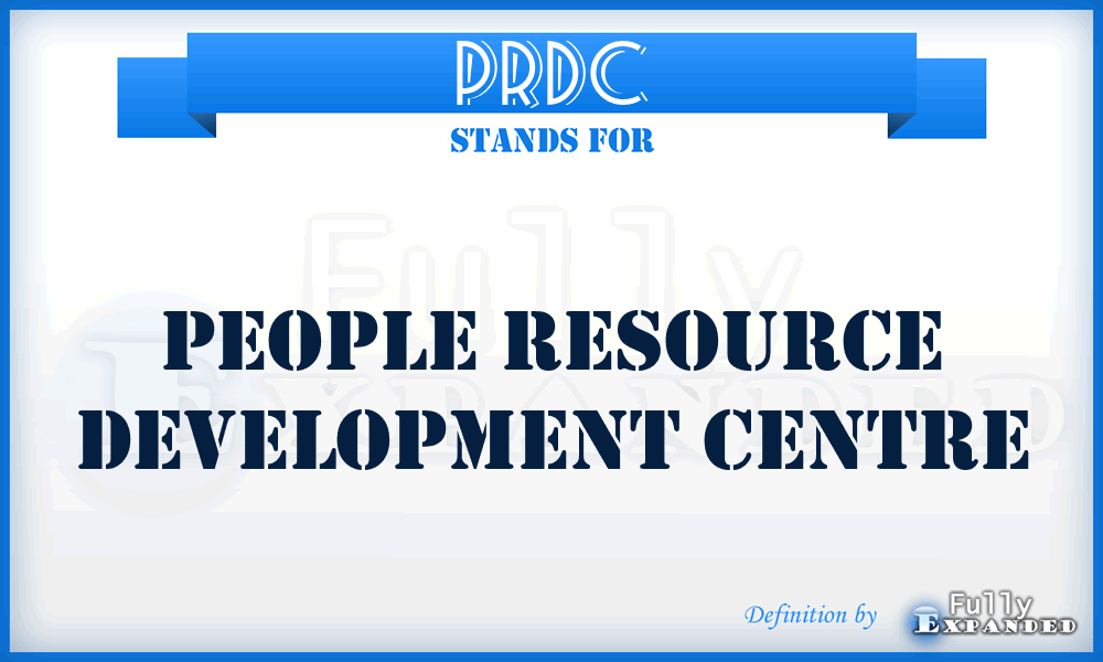 PRDC - People Resource Development Centre