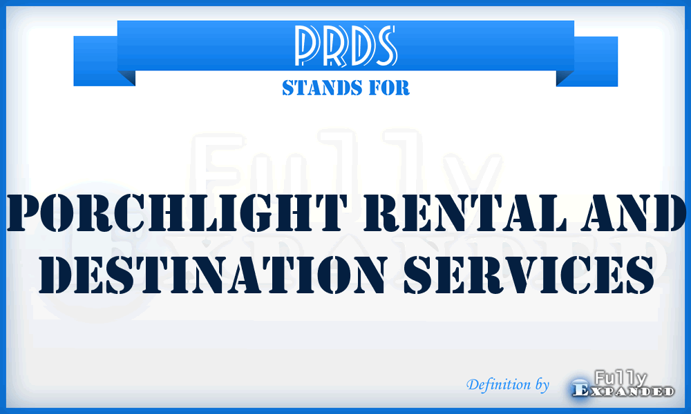 PRDS - Porchlight Rental and Destination Services