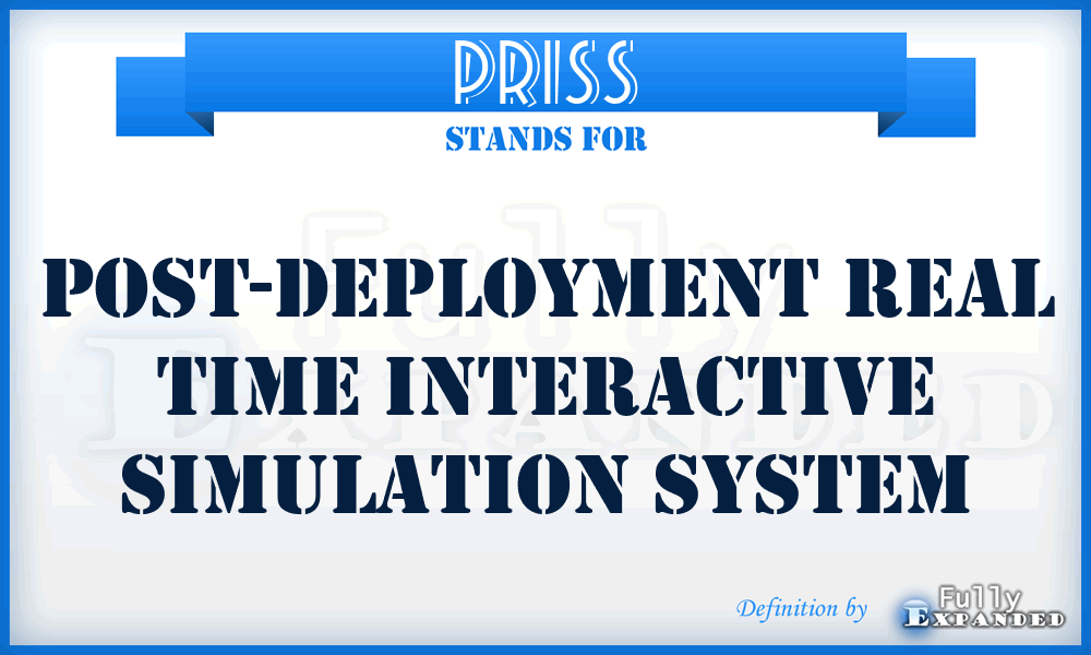 PRISS - Post-Deployment Real Time Interactive Simulation System
