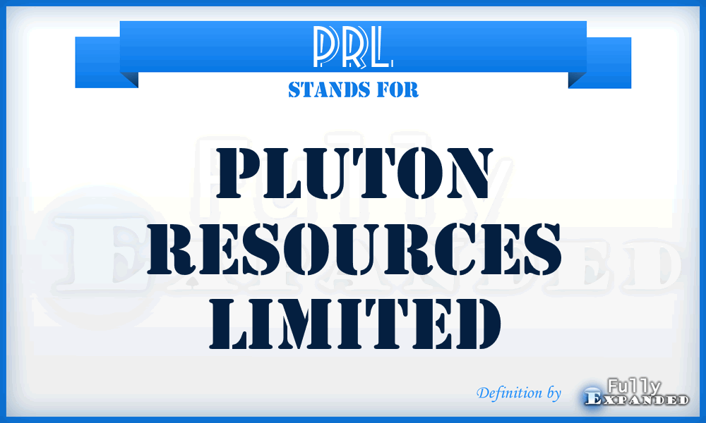 PRL - Pluton Resources Limited