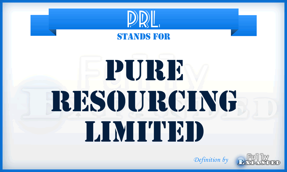 PRL - Pure Resourcing Limited