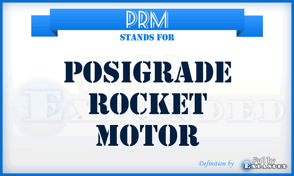 PRM - Posigrade Rocket Motor