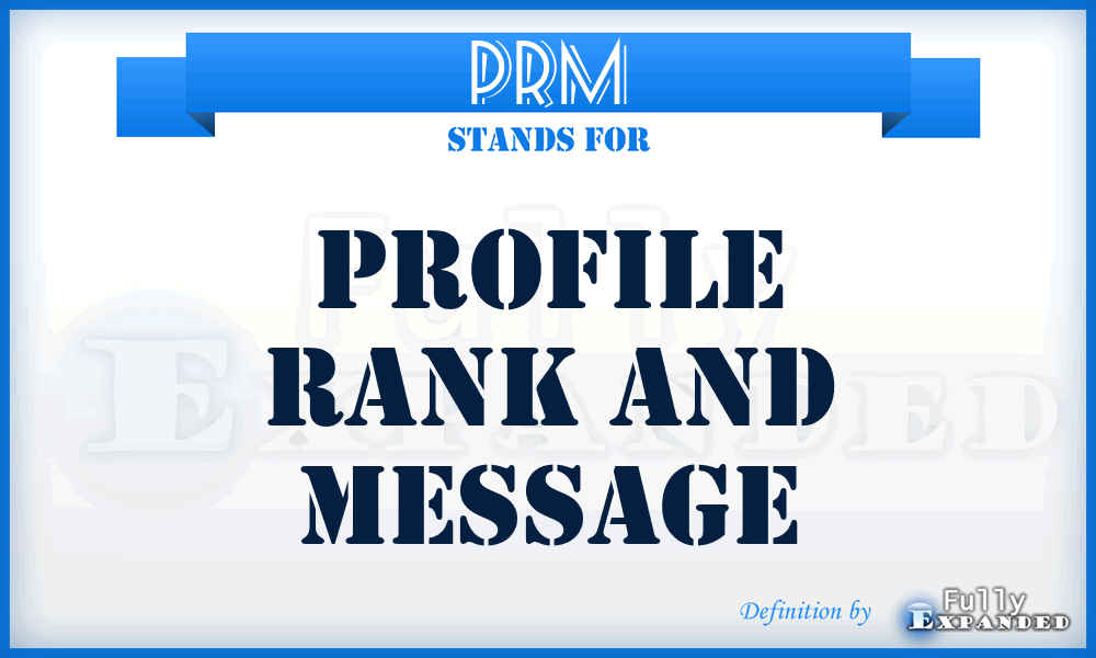 PRM - Profile Rank And Message