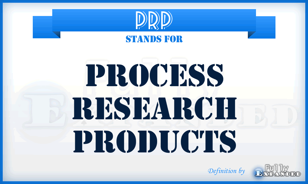 PRP - Process Research Products