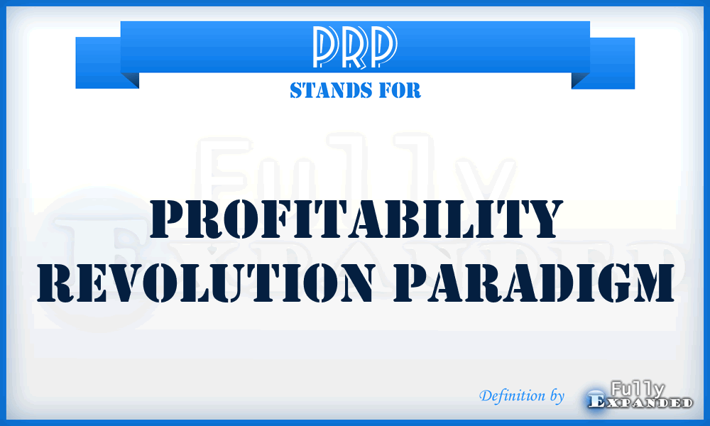 PRP - Profitability Revolution Paradigm