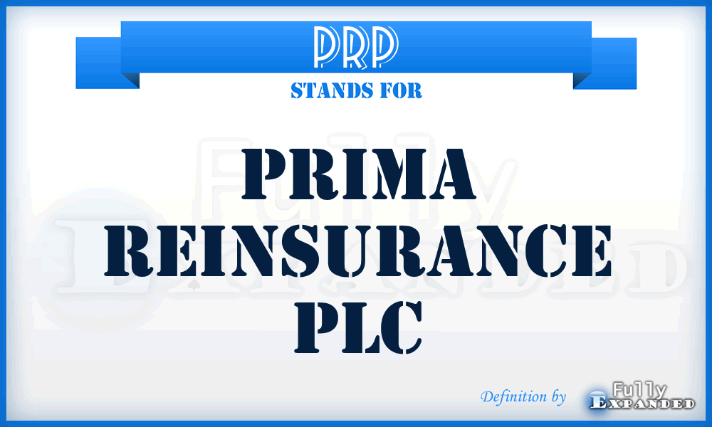 PRP - Prima Reinsurance PLC