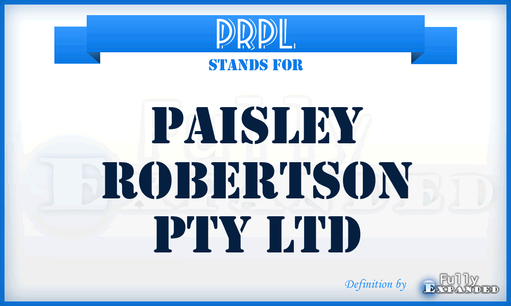 PRPL - Paisley Robertson Pty Ltd