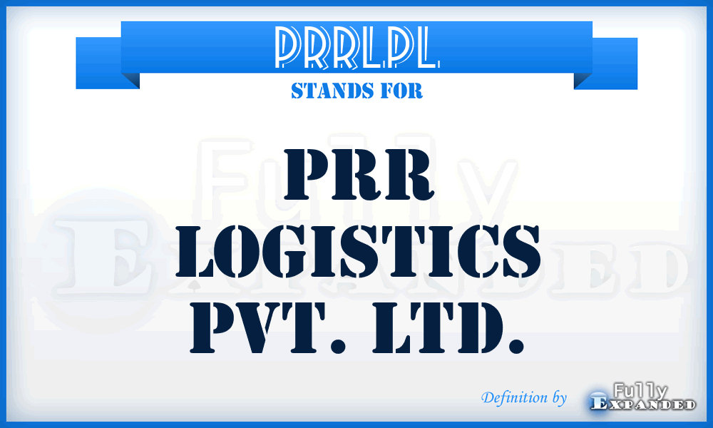 PRRLPL - PRR Logistics Pvt. Ltd.