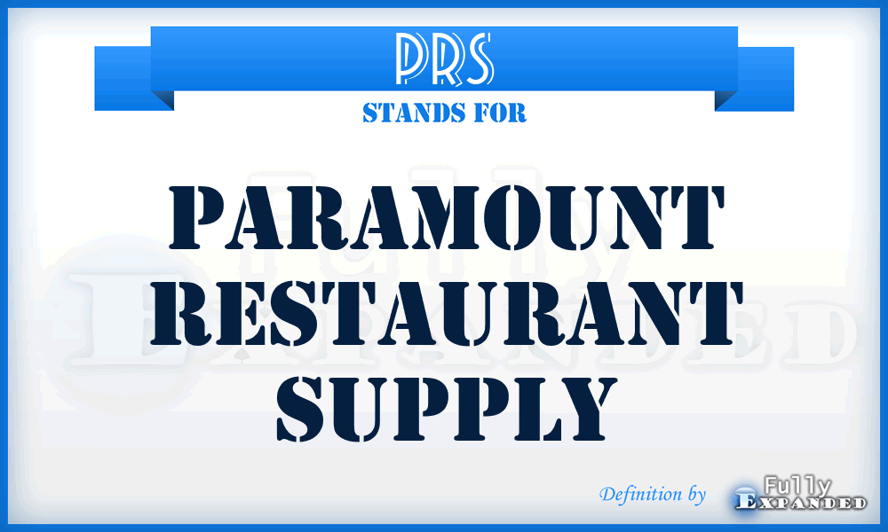 PRS - Paramount Restaurant Supply