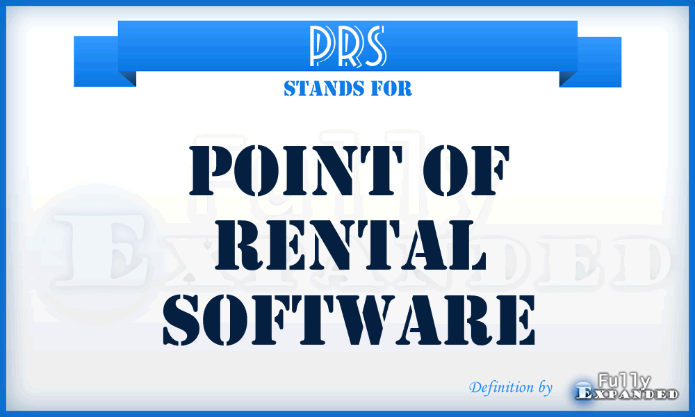 PRS - Point of Rental Software