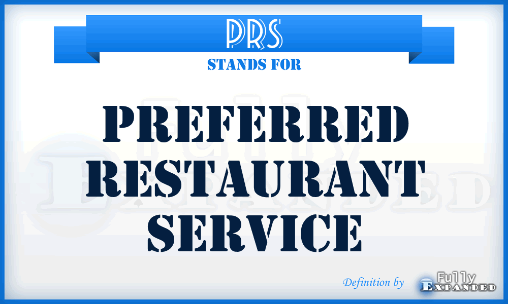 PRS - Preferred Restaurant Service