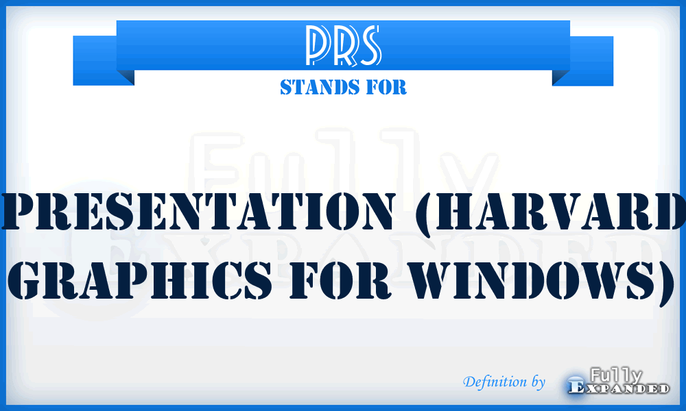 PRS - Presentation (Harvard Graphics for Windows)