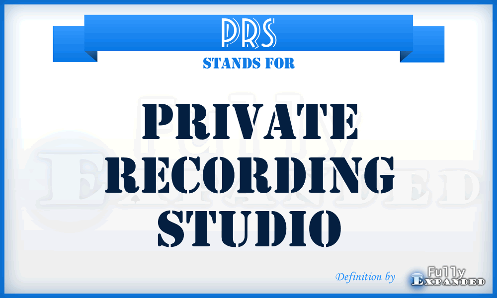 PRS - Private Recording Studio