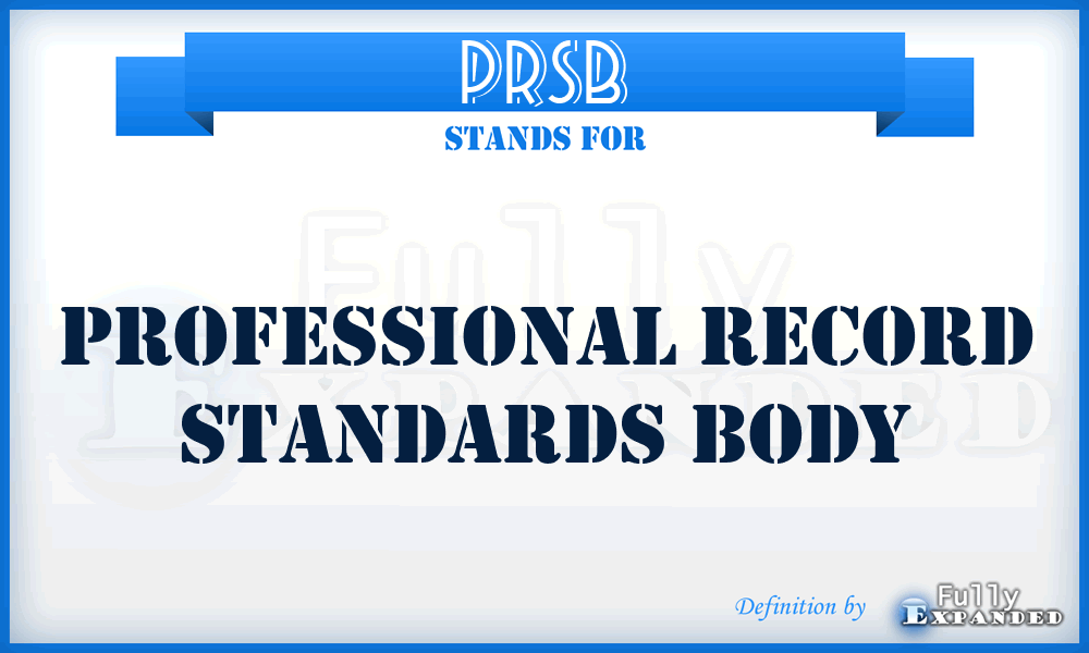 PRSB - Professional Record Standards Body