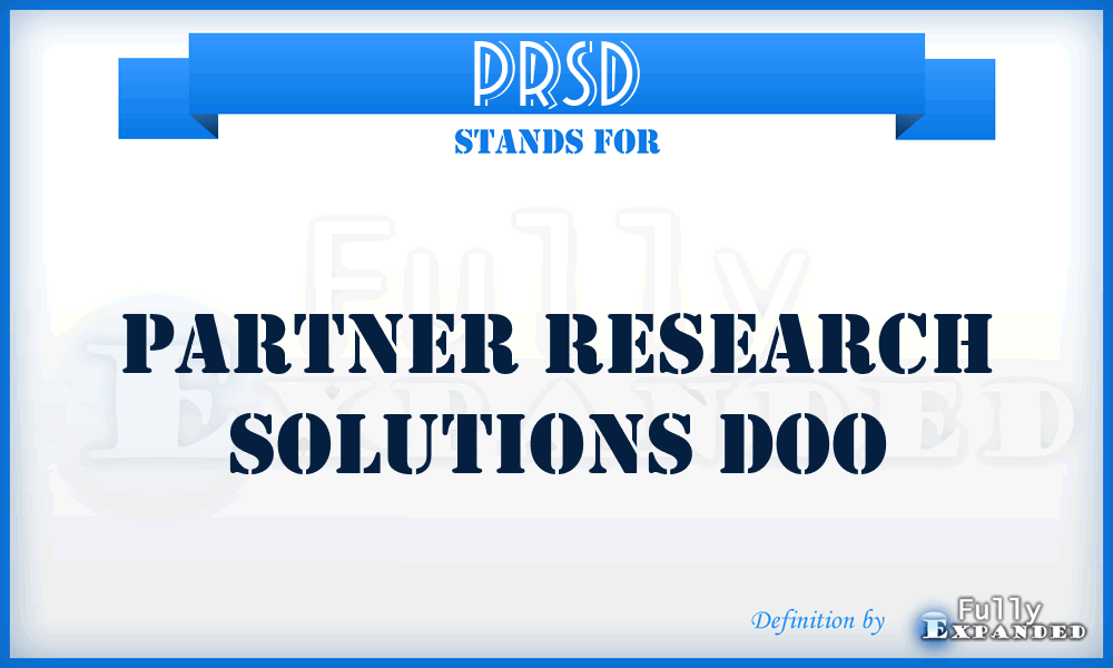 PRSD - Partner Research Solutions Doo