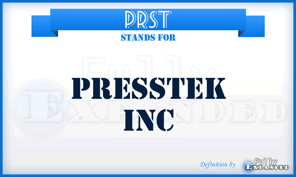 PRST - Presstek Inc