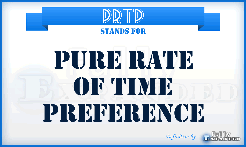 PRTP - pure rate of time preference