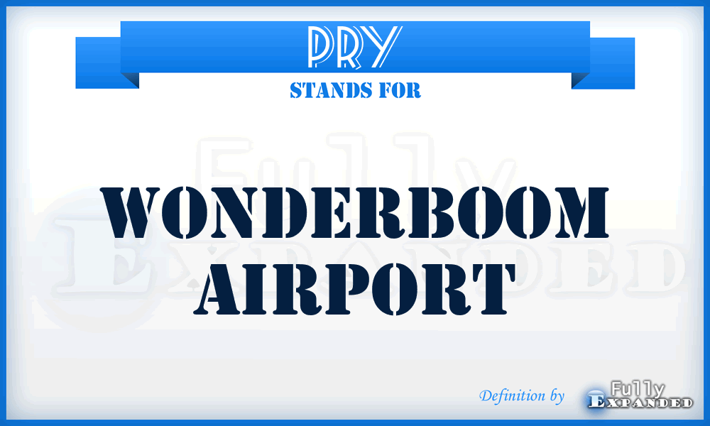 PRY - Wonderboom airport