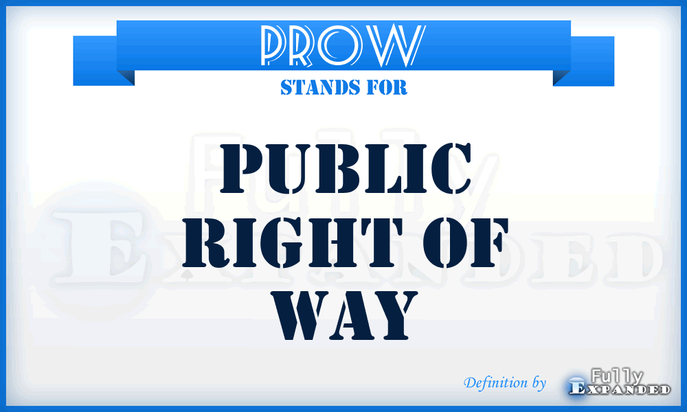 PRoW - Public Right of Way
