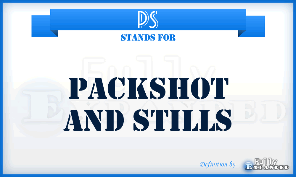 PS - Packshot and Stills