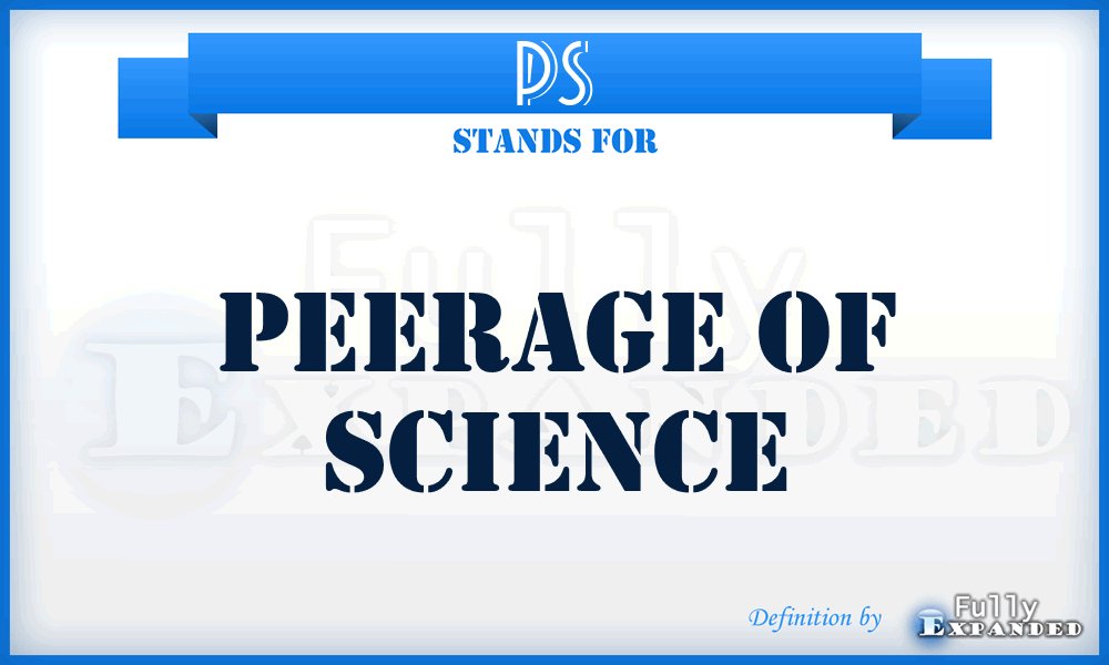 PS - Peerage of Science