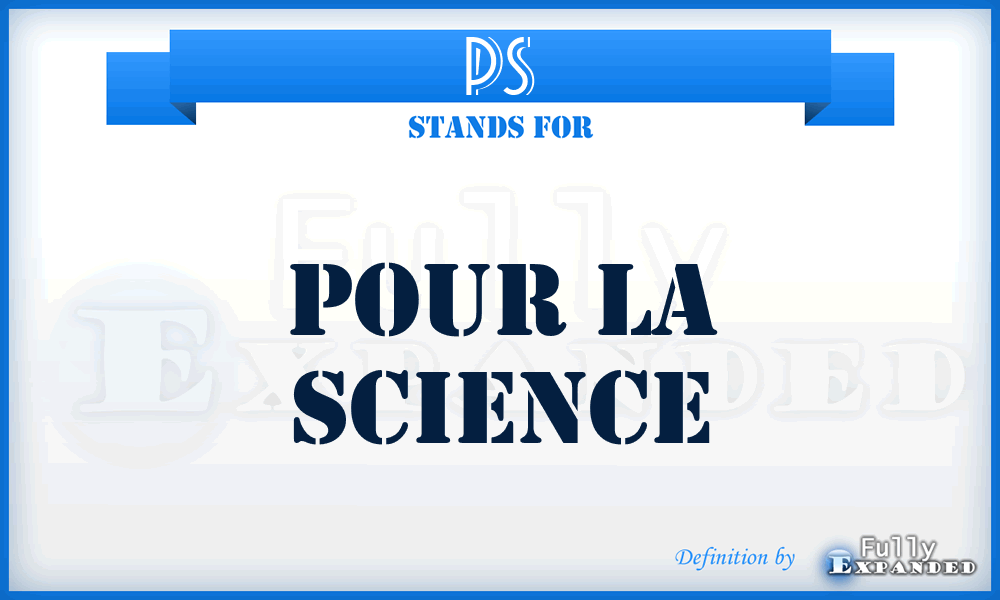 PS - Pour la Science