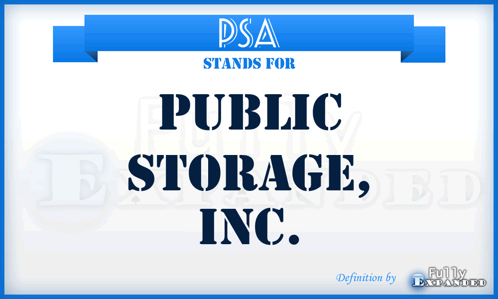 PSA - Public Storage, Inc.