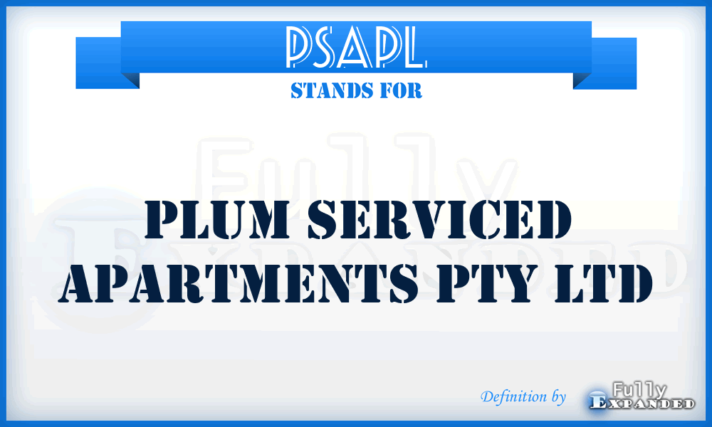 PSAPL - Plum Serviced Apartments Pty Ltd