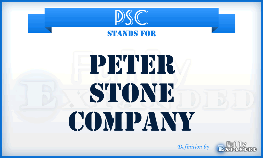 PSC - Peter Stone Company