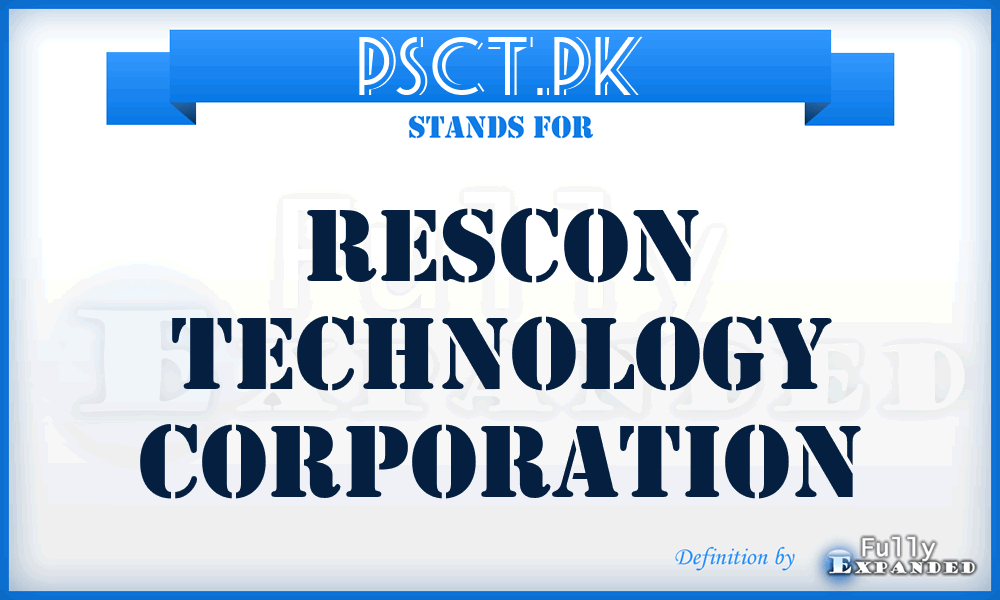 PSCT.PK - Rescon Technology Corporation