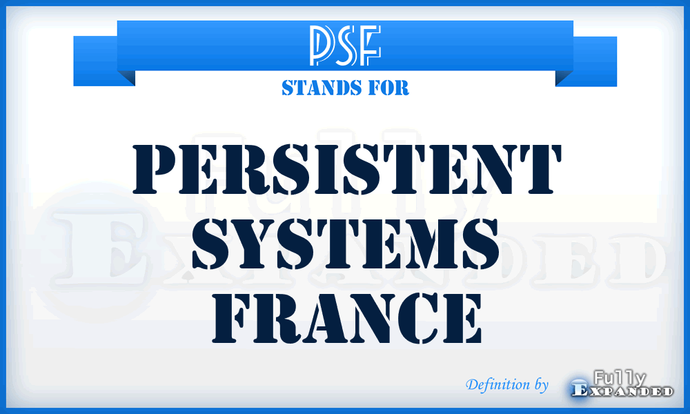 PSF - Persistent Systems France